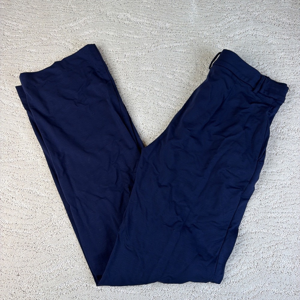 Womens Lilly Pulitzer Size 2 Lyndie Knit Pant Navy Blue Stretch Wide Leg Trouser